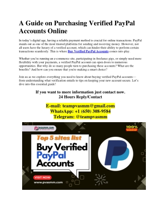 a guide on purchasing verified paypal accounts