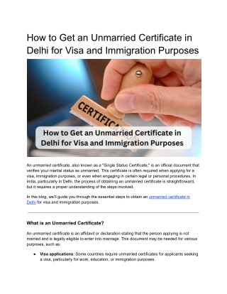 how to get an unmarried certificate in delhi