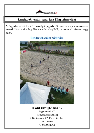 Rendezvénysátor vásárlása | Pagodenzelt.at
