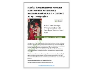 Solved Your Marriage Problem Solution with Astrologer Maulana Sayed Kaji Ji