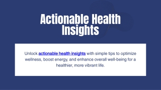 actionable health insights