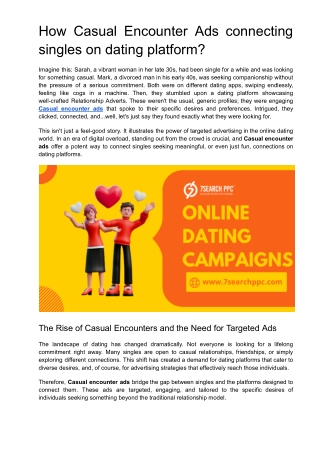 how casual encounter ads connecting singles