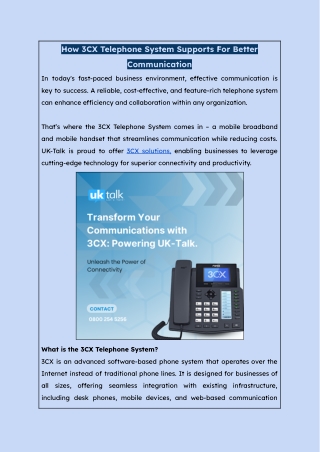 How 3CX Telephone System Supports For Better Communication