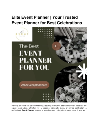 Elite Event Planner _ Your Trusted Event Planner for Best Celebrations