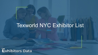 Texworld NYC Exhibitor List (1)