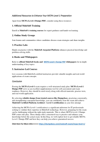 additional resources to enhance your mcpa