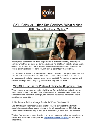 SKIL Cabs vs. Other Taxi Services_ What Makes SKIL Cabs the Best Option_