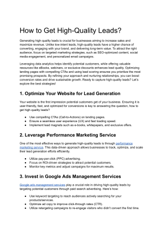 How to Get High-Quality Leads_