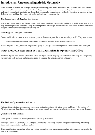introduction understanding airdrie optometry