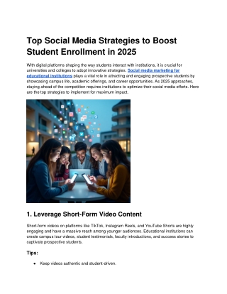 Top Social Media Strategies to Boost Student Enrollment in 2025