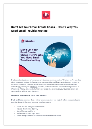 Don’t Let Your Email Create Chaos – Here’s Why You Need Email Troubleshooting