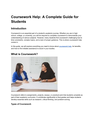 coursework help a complete guide for students