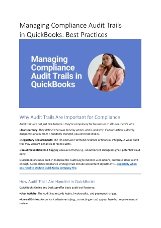 managing compliance audit trails in quickbooks