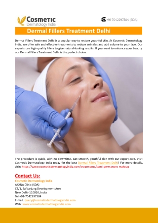 Dermal Fillers Treatment Delhi