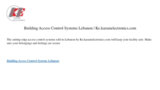 building access control systems lebanon