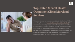 Top-Rated Mental Health Outpatient Clinic Maryland Services