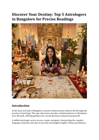 Discover Your Destiny:Top 5 Astrologers in Bangalore for Precise Readings