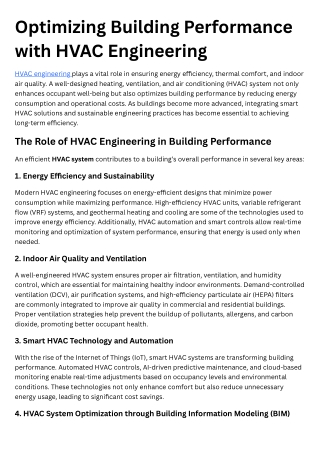 Optimizing Building Performance with HVAC Engineering