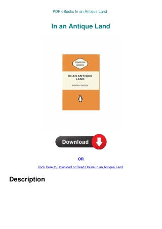 PDF eBooks In an Antique Land