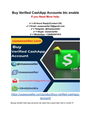 Buy verified cashapp account btc enable
