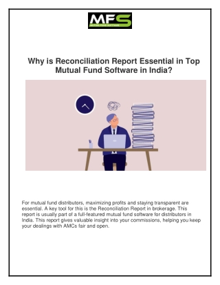 Why is Reconciliation Report Essential in Top Mutual Fund Software in India