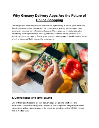 Why Grocery Delivery Apps Are the Future of Online Shopping