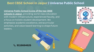 Best CBSE School in Jaipur | Universe Public School