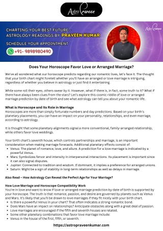 Does Your Horoscope Favor Love or Arranged Marriage
