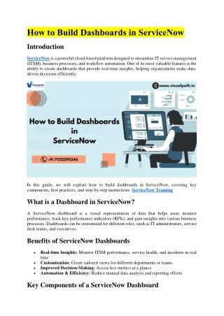 how to build dashboards in servicenow