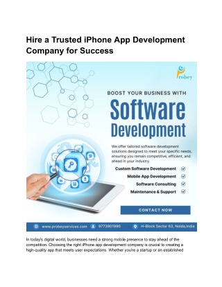 hire a trusted iphone app development company