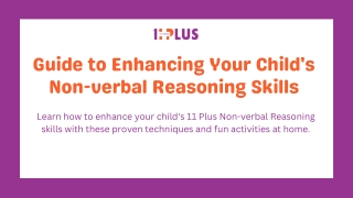 Guide to Enhancing Your Child's Non-verbal Reasoning Skills