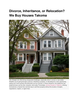 divorce inheritance or relocation we buy houses