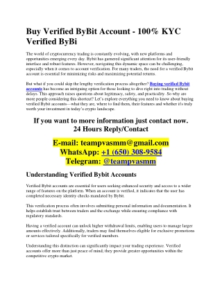 Buy Verified ByBit Account - 100% KYC Verified ByBi