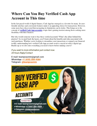 Where Can You Buy Verified Cash App Accounts in This time