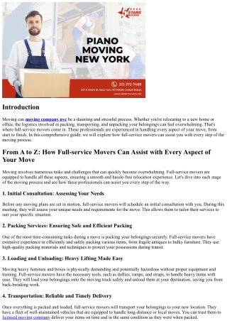 From A to Z: How Full-service Movers Can Assist with Every Aspect of Your Move