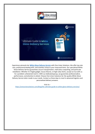 Premium White Glove Delivery Service – One Union Solutions