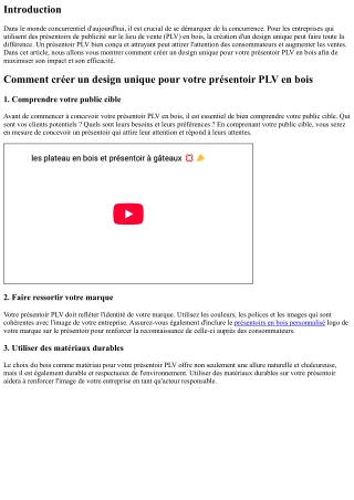 Comment créer un design unique pour votre présentoir PLV en bois