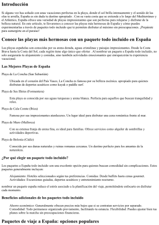 Conoce las playas más hermosas con un paquete todo incluido en España