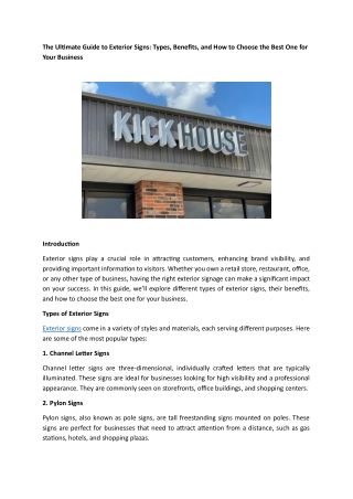 The Ultimate Guide to Exterior Signs