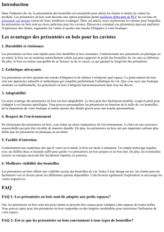 Les avantages des présentoirs en bois pour les cavistes