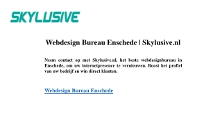 webdesign bureau enschede skylusive nl