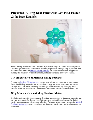 physician billing best practices get paid faster