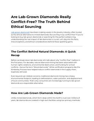 are lab grown diamonds really conflict free
