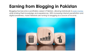 earning from blogging in pakistan blogging