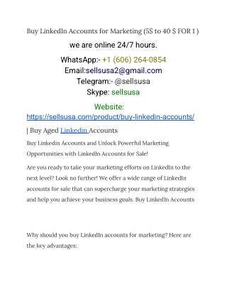 Buy LinkedIn Accounts for Marketing (5$ to 40 $ FOR 1 )