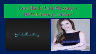 Low Back Pain Massage Specialist - DFWMassage Doctor