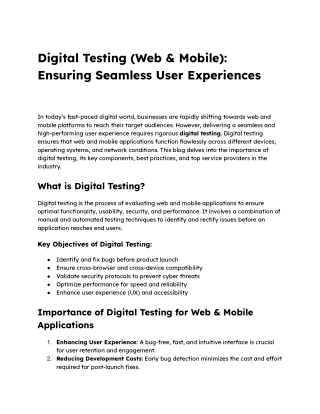 Digital Testing (Web & Mobile)_ Ensuring Seamless User Experiences