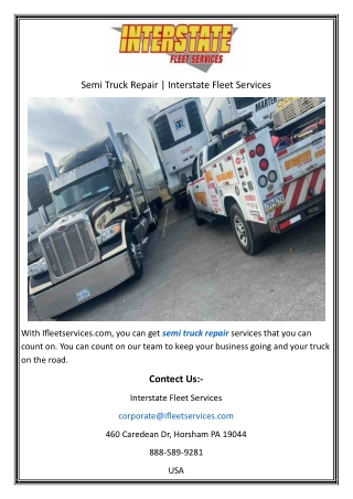 Semi Truck Repair  Interstate Fleet Services