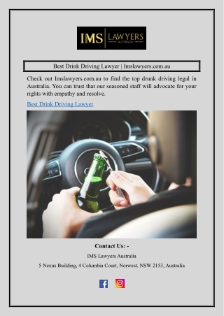 Best Drink Driving Lawyer  Imslawyers.com