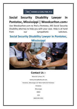 Social Security Disability Lawyer In Pontotoc, Mississippi  Woodcarlton.com